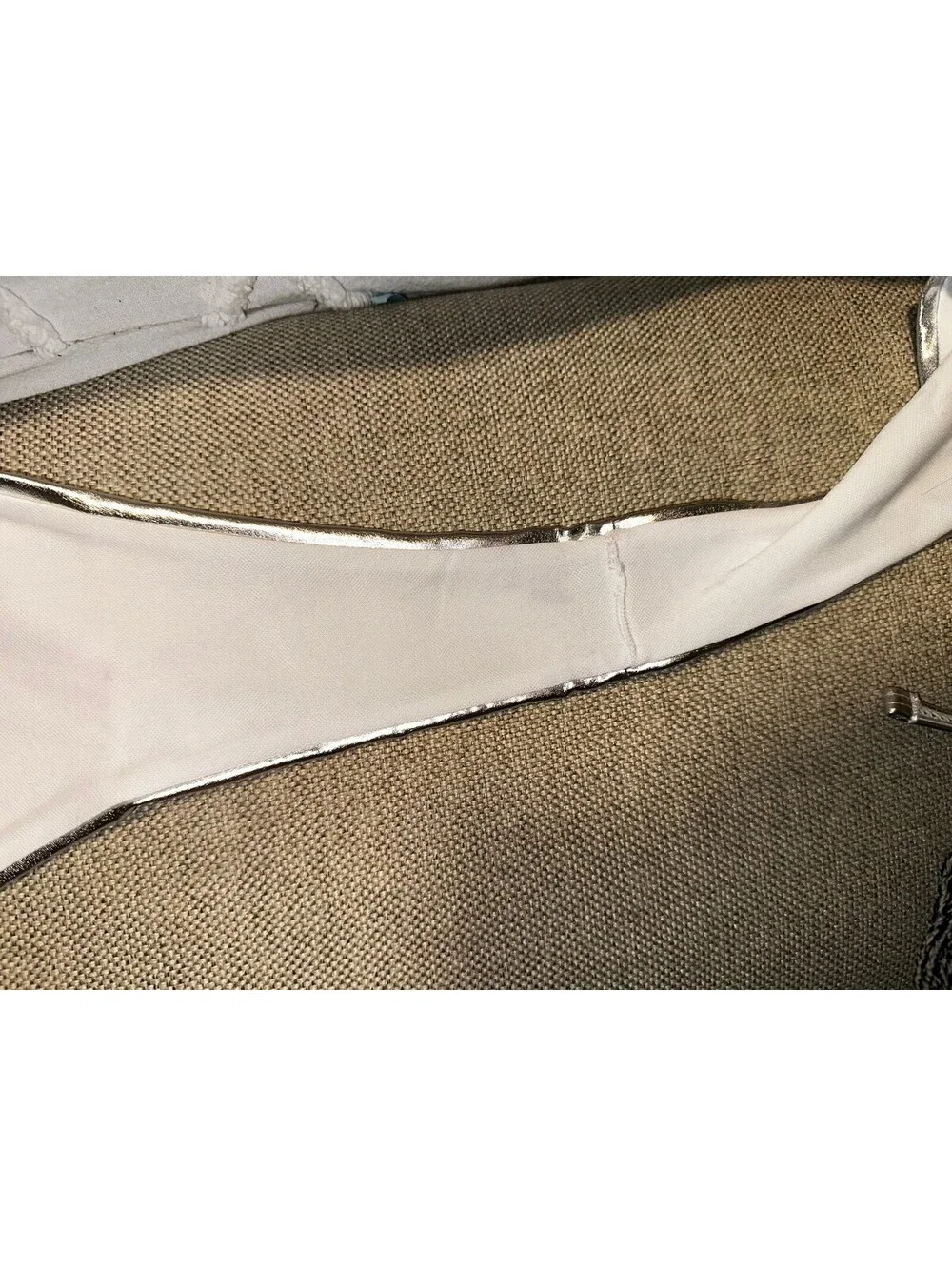 Silver Metallic Two-Piece Bikini Swimsuit Size Large